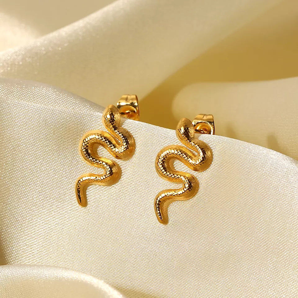 Golden Snake Earring