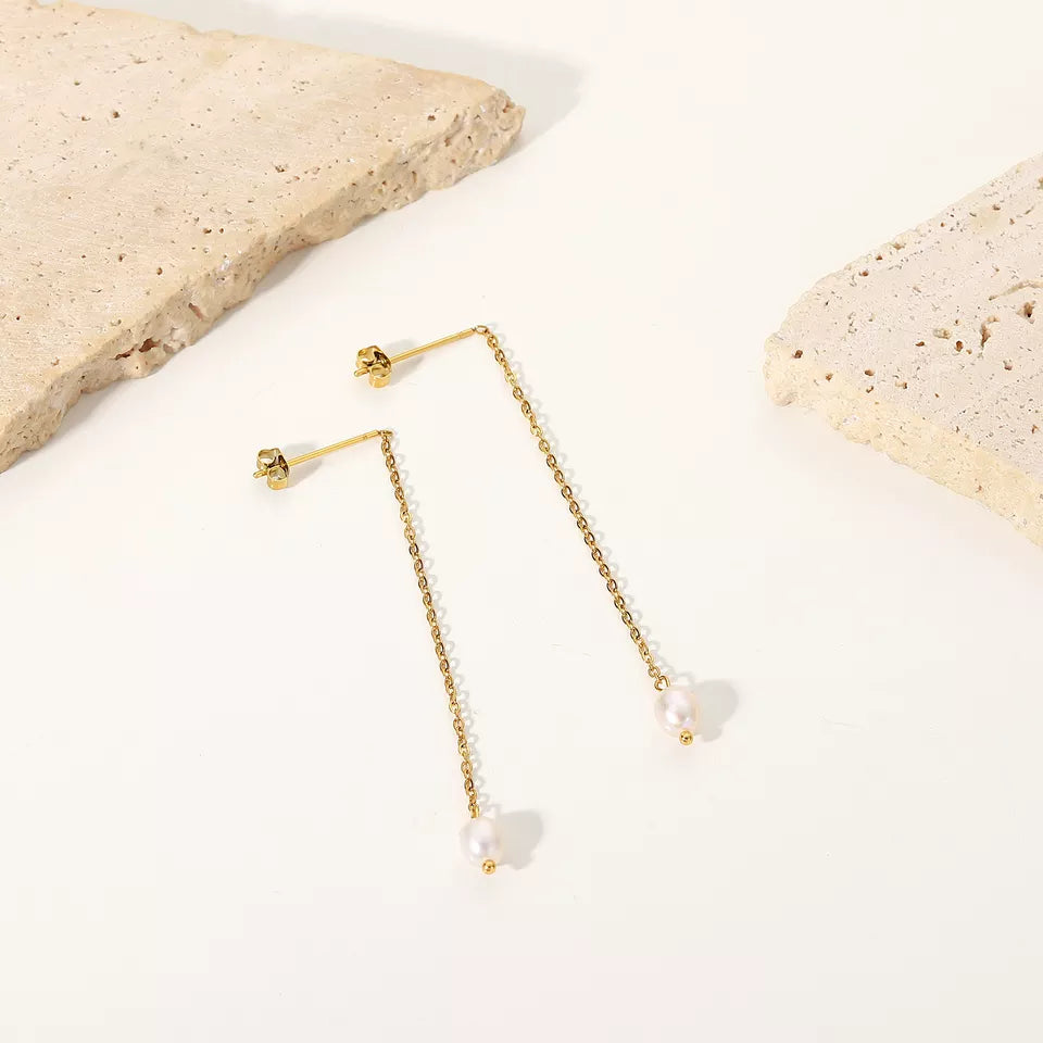 Faceted Pearl Earring