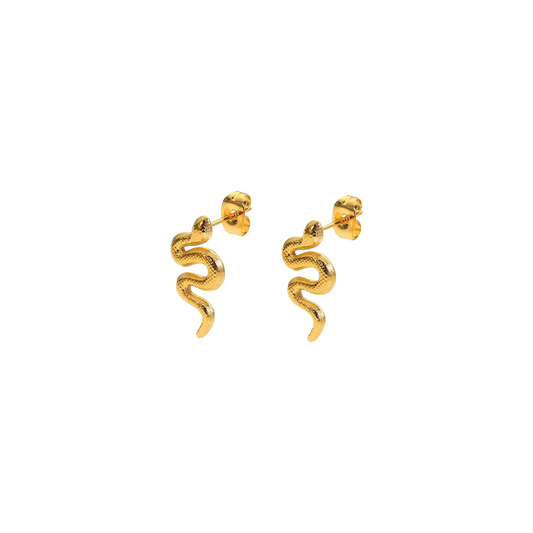 Golden Snake Earring